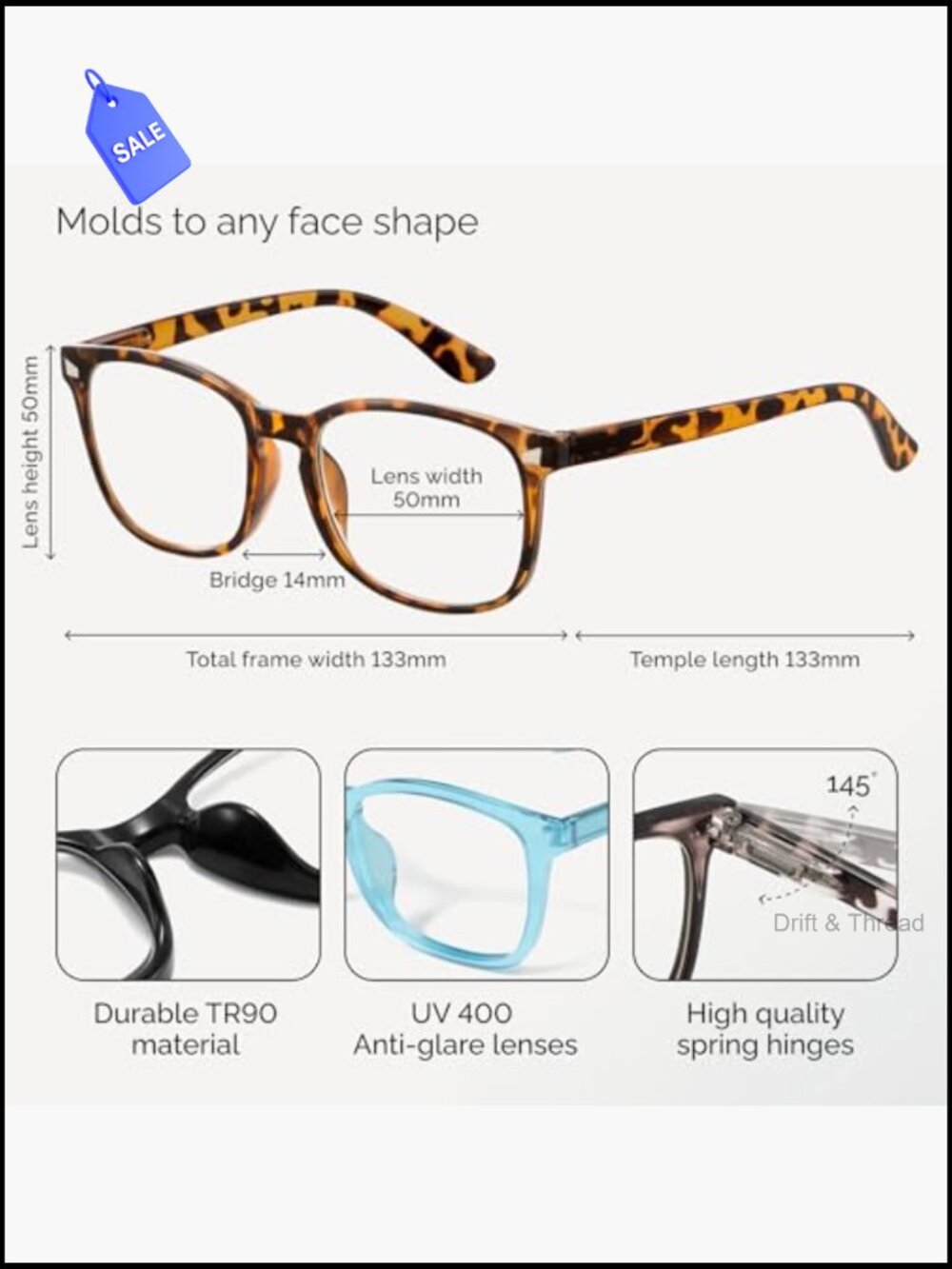 2.5 Reading Glasses, Blue Light Blocking Readers for Women - Picture 6 of 6